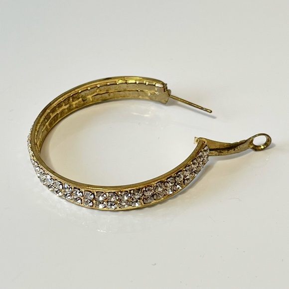 Gold Rhinestone Hoops - Picture 8 of 9